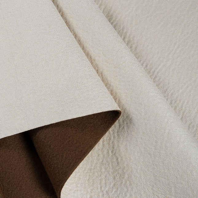 Light Beige Colour Leather like Textured Suede Sofa and Chair Fabric