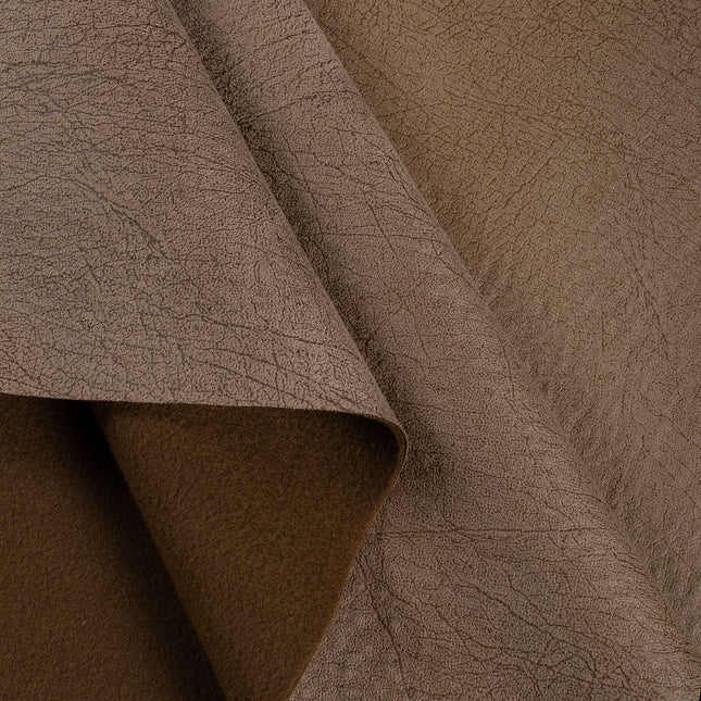 Brown Colour Leather like Textured Suede Sofa and Chair Fabric