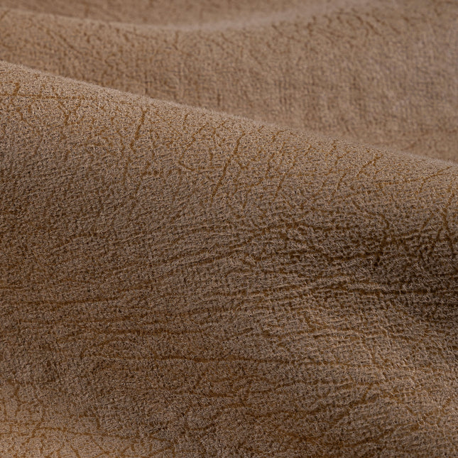 Brown Colour Leather like Textured Suede Sofa and Chair Fabric