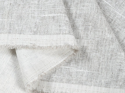 Light Grey Colour Linen Look Textured Curtain Fabric