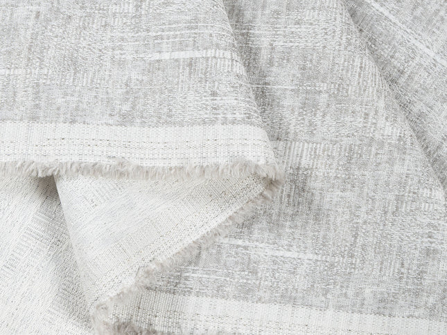 Light Grey Colour Linen Look Textured Curtain Fabric