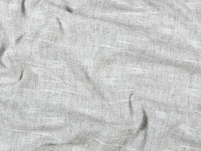Light Grey Colour Linen Look Textured Curtain Fabric