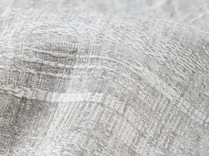 Light Grey Colour Linen Look Textured Curtain Fabric