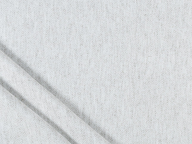 Light Pearl Grey Colour  Diamond Geometric Textured Curtain Fabric