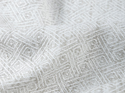 Light Pearl Grey Colour  Diamond Geometric Textured Curtain Fabric