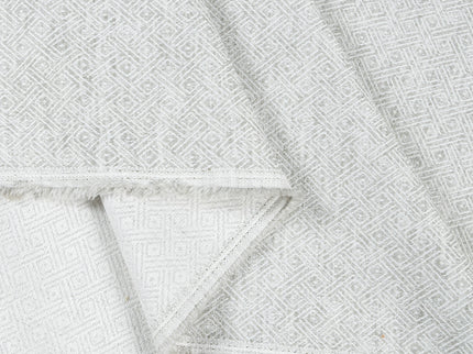 Pearl Grey  Colour  Diamond Geometric Textured Curtain Fabric