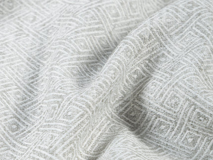 Pearl Grey  Colour  Diamond Geometric Textured Curtain Fabric
