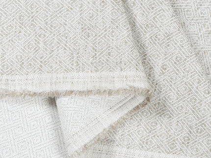 Pebble Grey  Colour  Diamond Geometric Textured Curtain Fabric