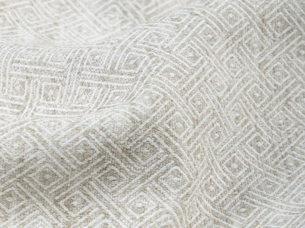 Pebble Grey  Colour  Diamond Geometric Textured Curtain Fabric
