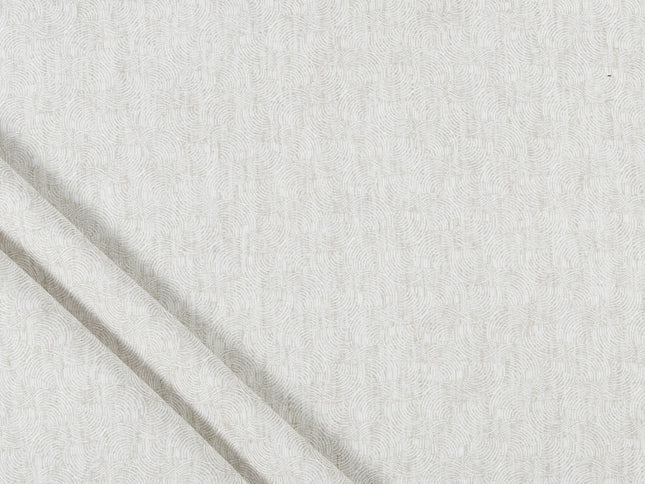 Light Greige Colour Scallop Wave Textured Curtain Fabric