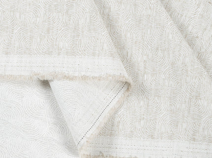 Light Greige Colour Scallop Wave Textured Curtain Fabric