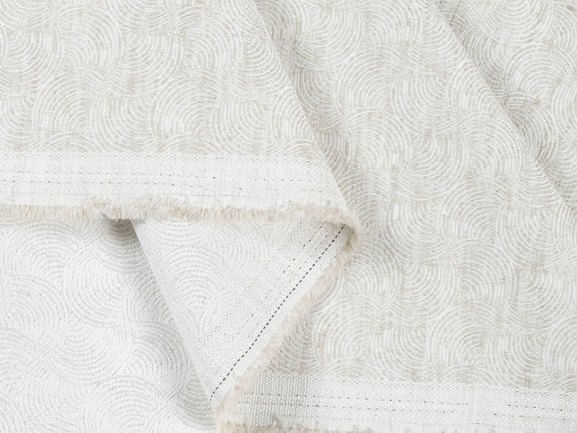 Light Greige Colour Scallop Wave Textured Curtain Fabric