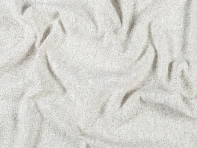 Light Greige Colour Scallop Wave Textured Curtain Fabric