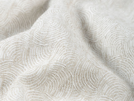 Light Greige Colour Scallop Wave Textured Curtain Fabric