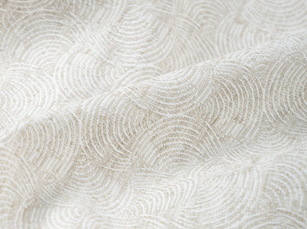 Light Greige Colour Scallop Wave Textured Curtain Fabric