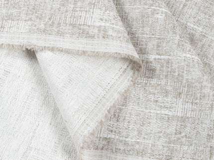 Pebble Grey Colour Linen Look Textured Curtain Fabric
