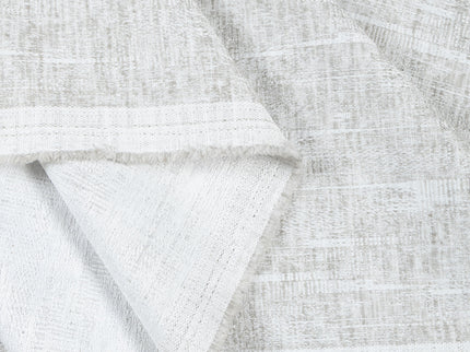 Light Pearl Grey Colour Linen Look Textured Curtain Fabric