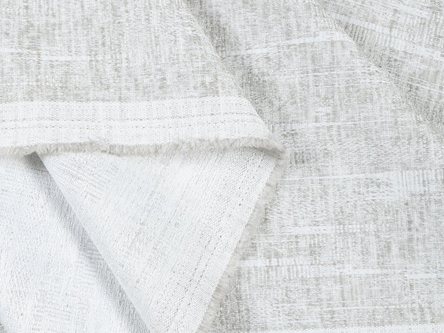 Light Pearl Grey Colour Linen Look Textured Curtain Fabric