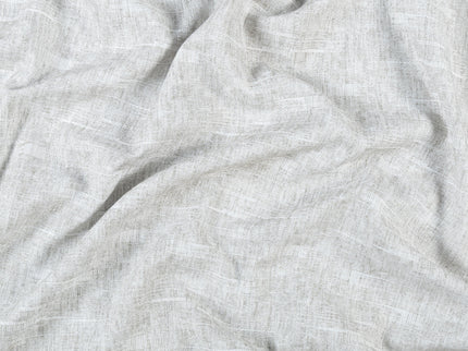 Light Pearl Grey Colour Linen Look Textured Curtain Fabric