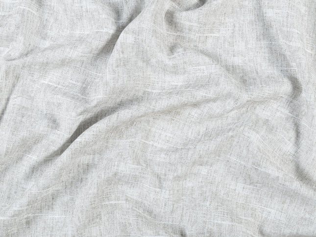Light Pearl Grey Colour Linen Look Textured Curtain Fabric