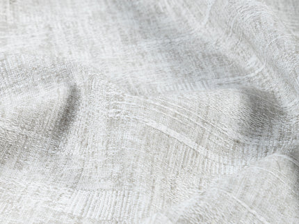 Light Pearl Grey Colour Linen Look Textured Curtain Fabric