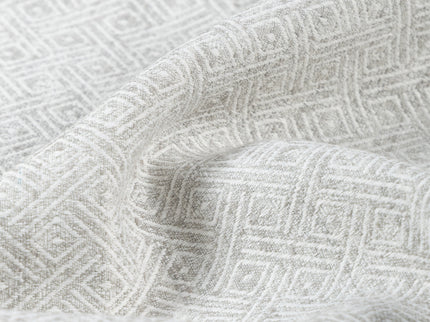 Pearl Grey Colour Diamond Geometric Textured Curtain Fabric