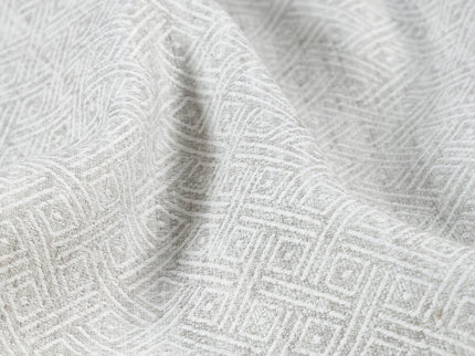 Pearl Grey Colour Diamond Geometric Textured Curtain Fabric
