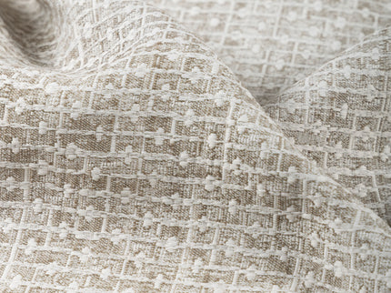 Pebble Grey  Colour Basket Weave Textured Curtain Fabric