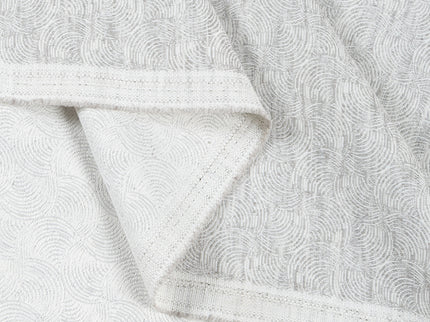 Pearl Grey Colour Scallop Wave Textured Curtain Fabric