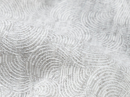 Pearl Grey Colour Scallop Wave Textured Curtain Fabric