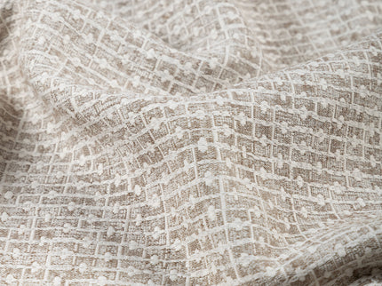 Stone Grey  Colour Basket  Weave Textured Curtain Fabric