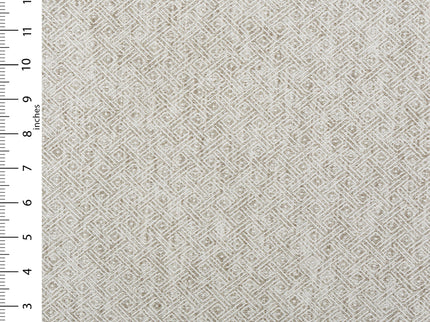 Coffee Beige Colour Diamond Geometric Textured Curtain Fabric