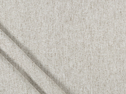Coffee Beige Colour Diamond Geometric Textured Curtain Fabric
