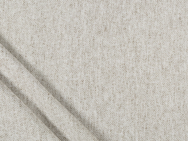 Coffee Beige Colour Diamond Geometric Textured Curtain Fabric