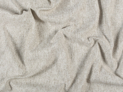 Coffee Beige Colour Diamond Geometric Textured Curtain Fabric