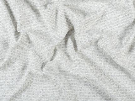 Pearl Grey Colour Basket  Weave Textured Curtain Fabric