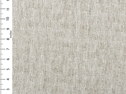 Stone Grey Colour Scallop Wave Textured Curtain Fabric