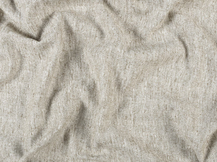 Stone Grey Colour Scallop Wave Textured Curtain Fabric