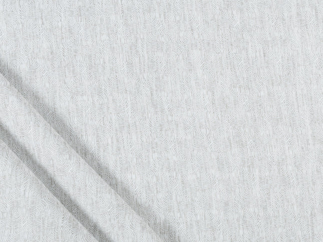 Light Pearl Grey Colour Scallop Wave Textured Curtain Fabric