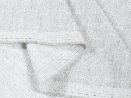Light Pearl Grey Colour Scallop Wave Textured Curtain Fabric