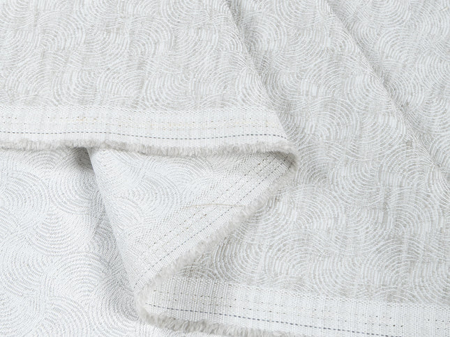 Light Pearl Grey Colour Scallop Wave Textured Curtain Fabric