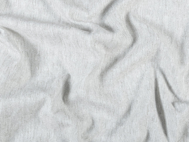 Light Pearl Grey Colour Scallop Wave Textured Curtain Fabric