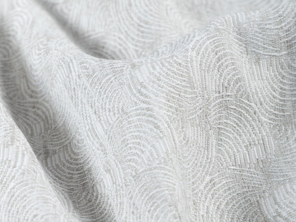 Light Pearl Grey Colour Scallop Wave Textured Curtain Fabric