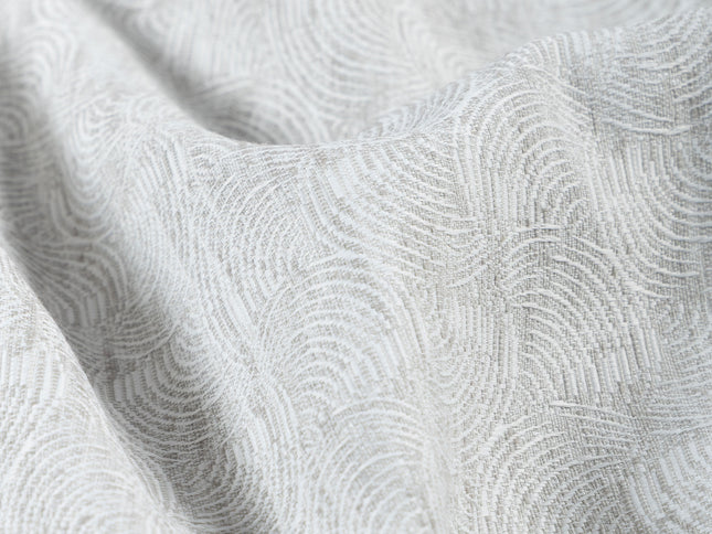 Light Pearl Grey Colour Scallop Wave Textured Curtain Fabric