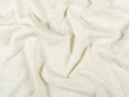 Light Butter Colour Linen Look Textured Curtain Fabric