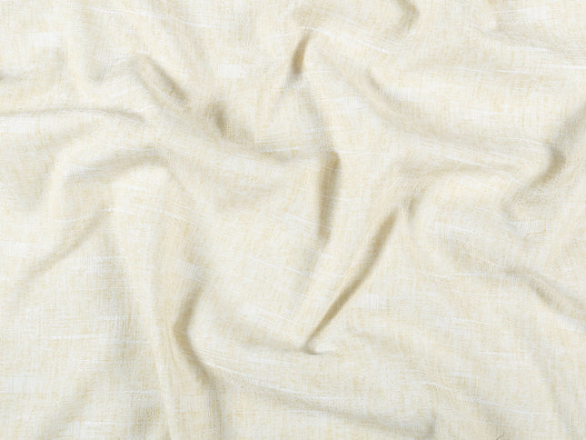 Light Butter Colour Linen Look Textured Curtain Fabric