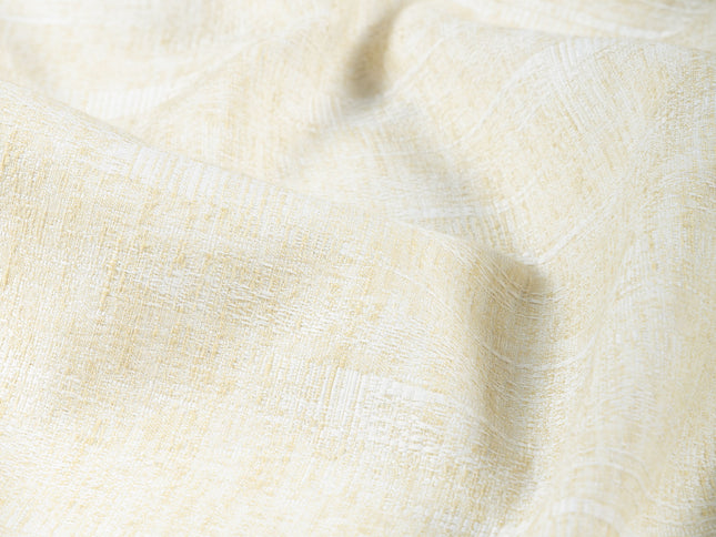 Light Butter Colour Linen Look Textured Curtain Fabric