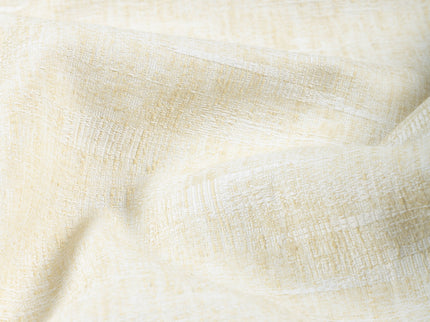 Light Butter Colour Linen Look Textured Curtain Fabric
