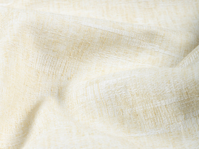 Light Butter Colour Linen Look Textured Curtain Fabric