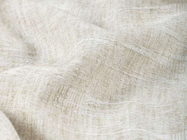 Light Greige Colour Linen Look Textured Curtain Fabric